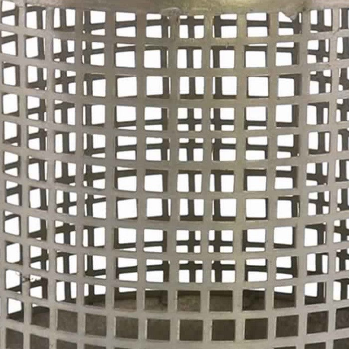 Bellied Mesh Design Metal Frame Lantern with Hanger, Small, Antique Nickel