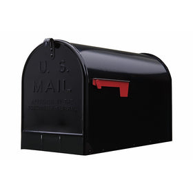 Gibraltar Mailboxes Stanley Extra-Large Capacity Galvanized Steel Black, Post-Mount Mailbox, ST200B00