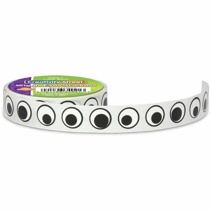 Creativity Street Wiggle Eyes Stickers, 0.5-Inch, Black, 1000/Pack