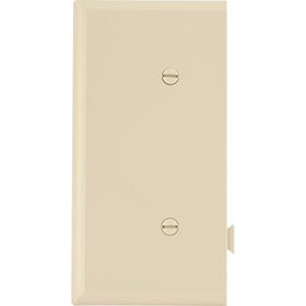 Cooper Wiring Devices STE14V Polycarbonate 1-Gang Blank Sectional Mid Size End Wall Plate, Ivory