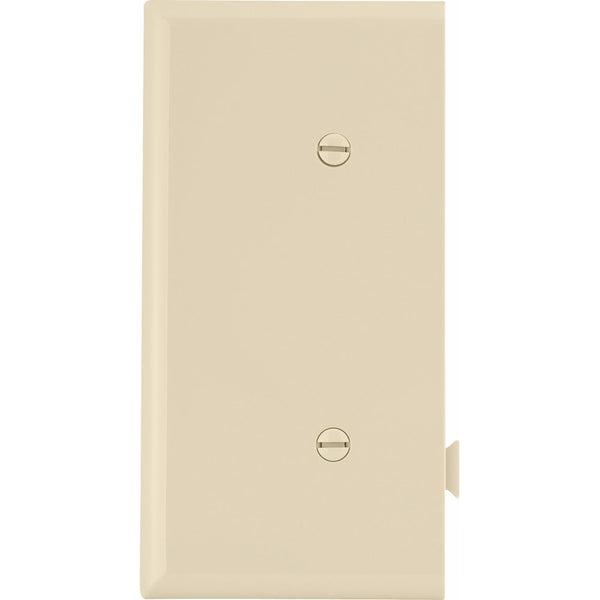 Cooper Wiring Devices STE14V Polycarbonate 1-Gang Blank Sectional Mid Size End Wall Plate, Ivory