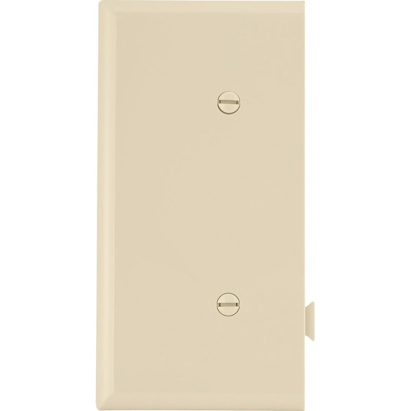 Cooper Wiring Devices STE14V Polycarbonate 1-Gang Blank Sectional Mid Size End Wall Plate, Ivory