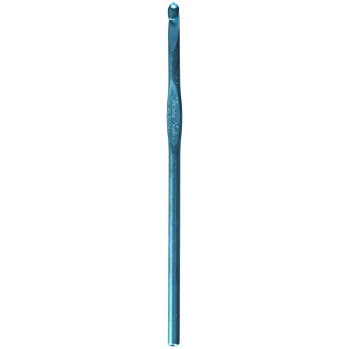 Susan Bates 5-1/2-Inch Silvalume Aluminum Crochet Hook, 5mm, Turquoise