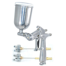 .8mm MINI GRAVITY FEED SPRAY GUN WITH .5mm & 1.0mm TIPS & Side Mounted CUP