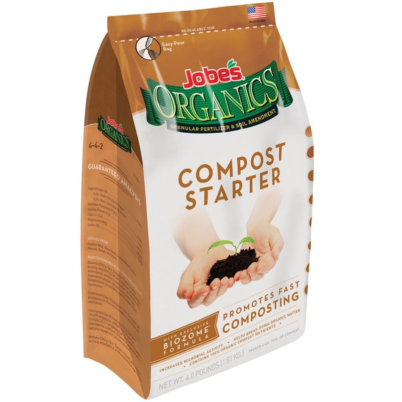 Jobe's Organics Compost Starter 4-4-2 Organic Gardening Compost Accelerator, 4 pound bag