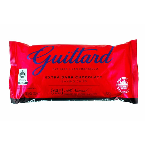 E Guittard 63% Extra Dark Chocolate Chip, 11.5-Ounce (Pack of 4)