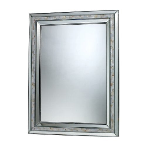 Sterling Industries DM1948 Sardis Mirror in Brushed Steel and Mother of Pearl Shell