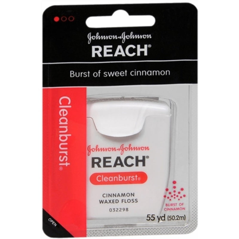 Reach Cleanburst Cinnamon Waxed Floss, 55 Yards (Pack of 4)