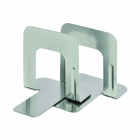 STEELMASTER Economy Steel 5 Inch Bookends, 1 Pair, Silver (241005050)
