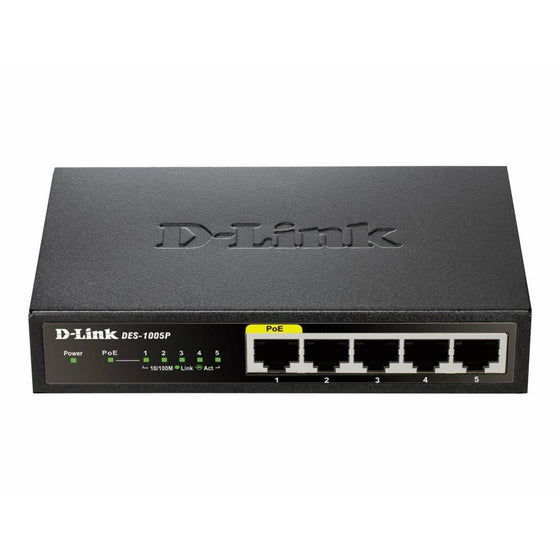 D-Link 5 Port 10/100 Unmanaged Desktop Switch with one PoE Port (DES-1005P)