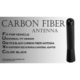3" inch 76mm 100% Carbon Fiber Black SHORT Universal Fit Antenna