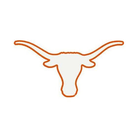 University Of Texas Longhorns Decal Bevo White with Burnt Orange Outline