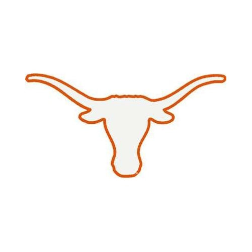 University Of Texas Longhorns Decal Bevo White with Burnt Orange Outline