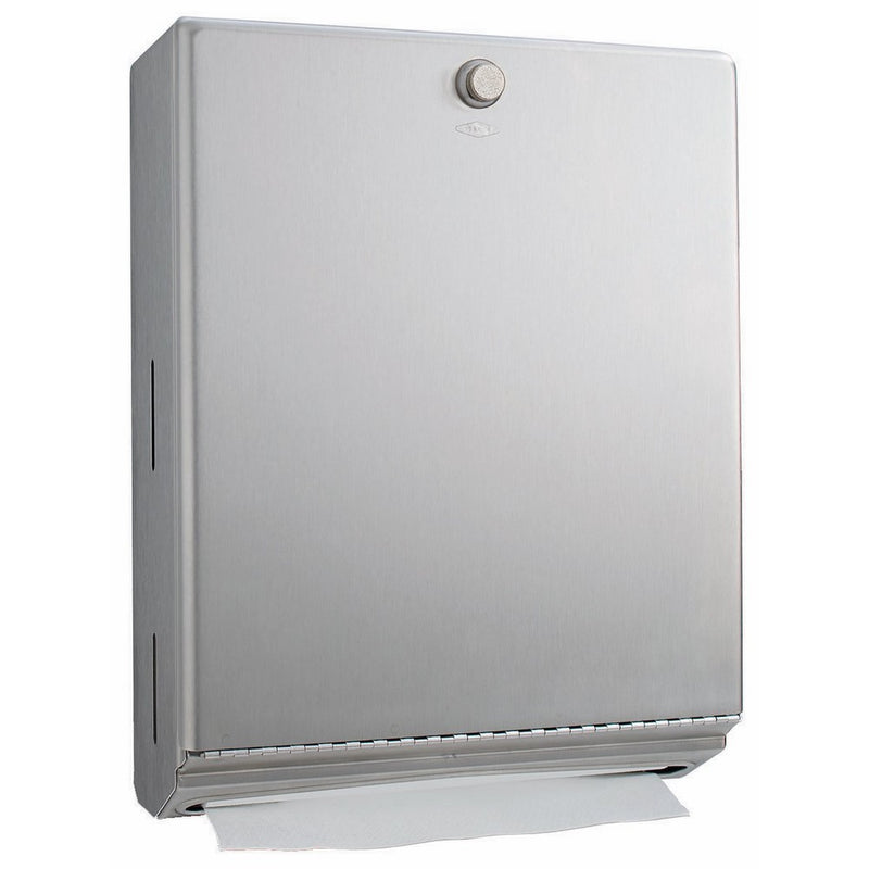 Bobrick 2620 ClassicSeries 304 Stainless Steel Surface Mounted Paper Towel Dispenser, Satin Finish, 10-3/4" Width x 14" Height x 4" Depth