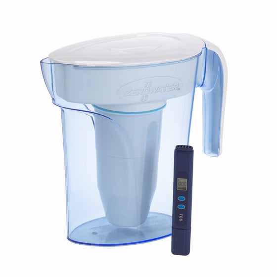 ZeroWater, 6 Cup Pitcher with Free Water Quality Meter, BPA-Free, NSF Certified to Reduce Lead and Other Heavy Metals