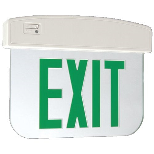 Sure-Lites APXEL72G LED Exit Sign All-Pro Edge Lit, 2 Sided, Battery Backup - Clear Sign with Green Letters