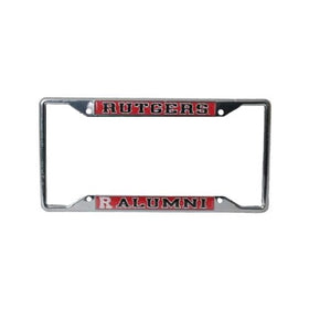 Rutgers Scarlet Knights Alumni Metal License Plate Frame W/domed Insert