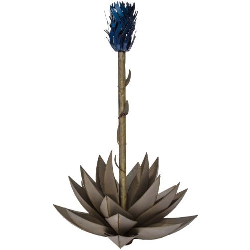 Desert Steel Blue Agave Tiki Torch, Large