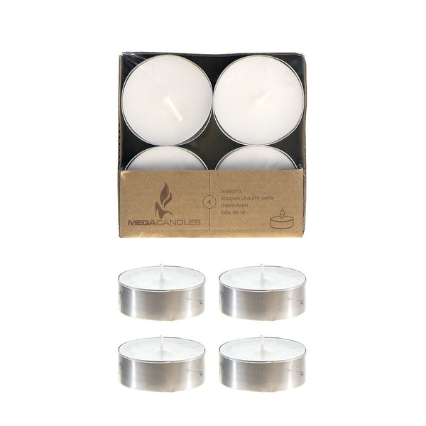 Mega Candles - Unscented Mega Tea Light Candles - White, Set of 12