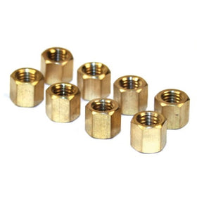 EMPI 43-6051 BRASS EXHAUST NUTS, VW BUG, BUS, 8mm-1.25mm, 11mm Small Diameter Head, Set Of 8