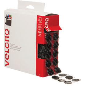 VELCRO Brand - Sticky Back - 3/4 " Coins, 200 Sets - Black