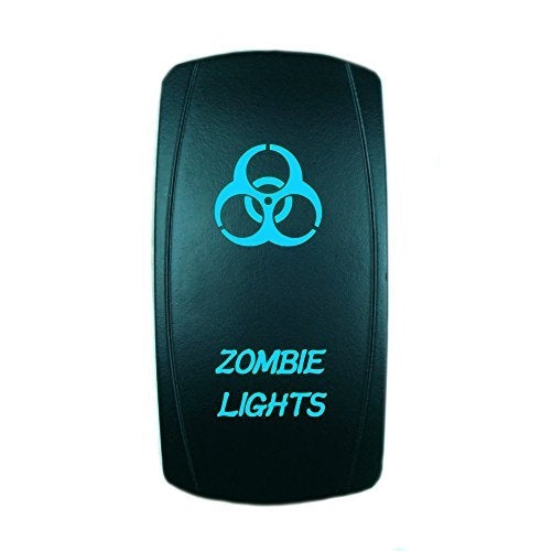 STV Motorsports Laser Backlit Blue Rocker Switch ZOMBIE 20A 12V On/off LED Light