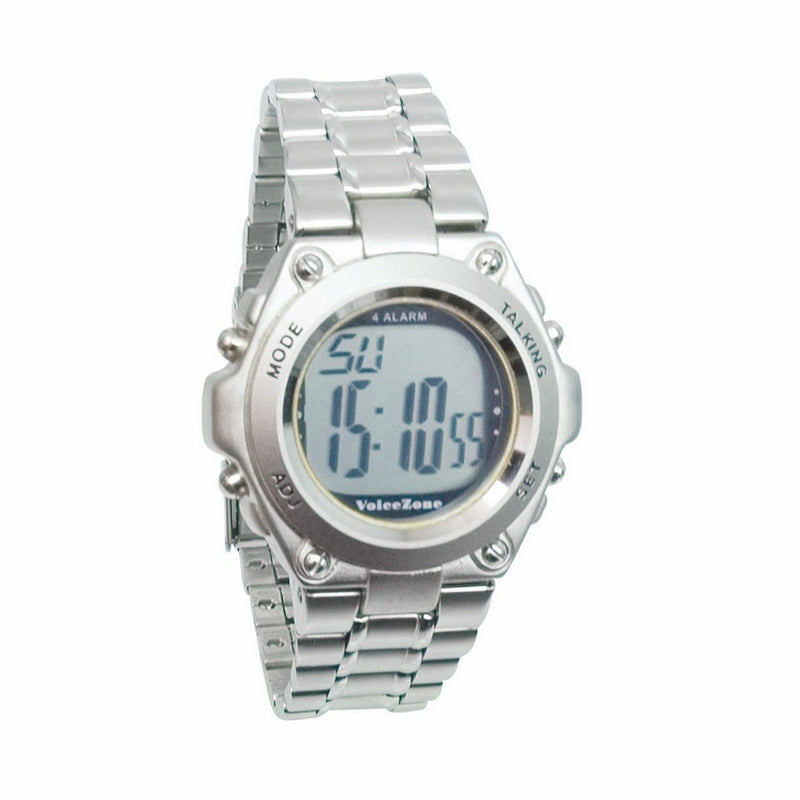 Round Metal 4-Alarm English Talking Watch