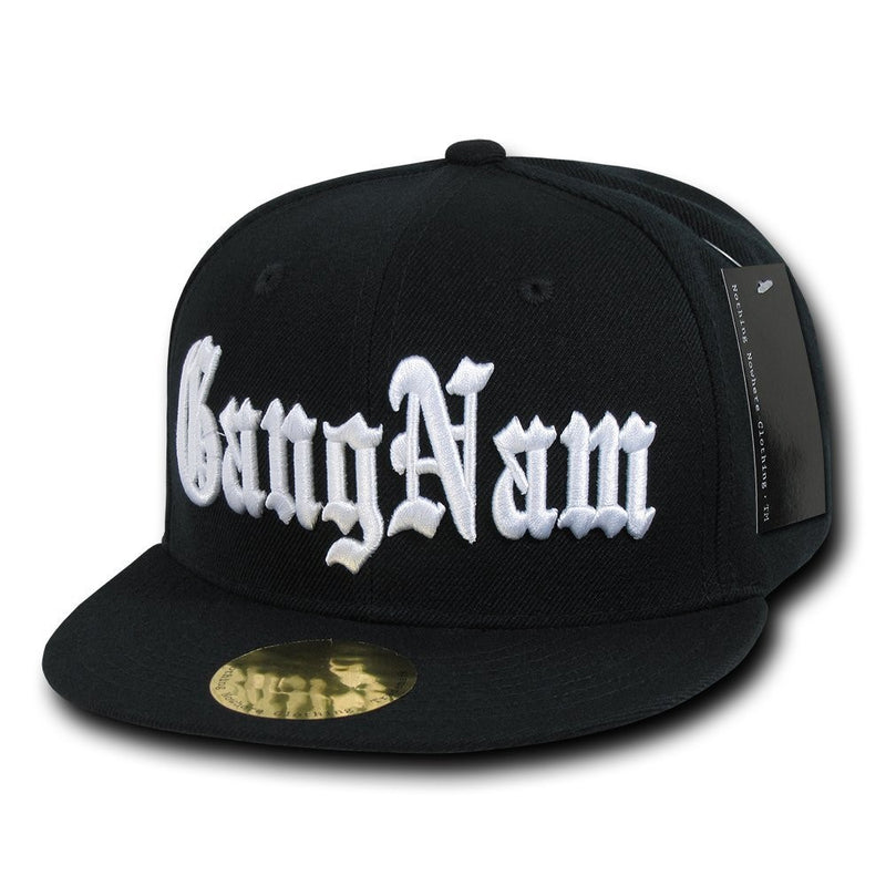 Nothing Nowhere Old English City Gangnam Snapbacks, Black