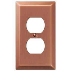Amerelle 163DAC Century Steel 1 Duplex Wallplate, Antique Copper