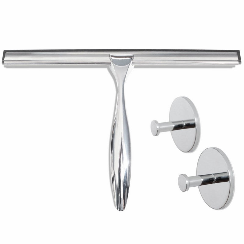 ToiletTree Products Stainless Steel Deluxe Squeegee with Two Hooks for Hanging, Will Not Rust