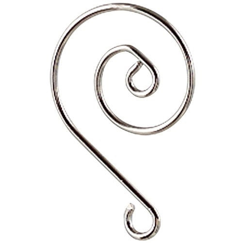 Set 48 Premium Swirl Scroll Sturdy Christmas Ornament Hook Hanger, Silver (48)