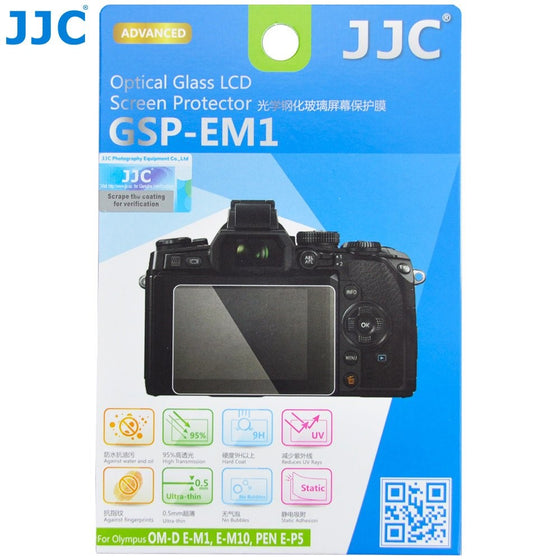 JJC GSPEM1 Optical Glass Screen Protector for Olympus OM-D E-M1 E-M10 PEN E-P5 Digital Camera (Clear)