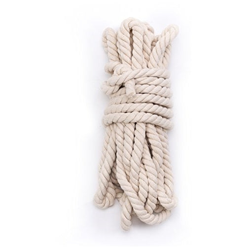 Tosnail Three Strands of White Twisted Cotton Ropes, 3/5-inch Diameter, 33 Feets Length