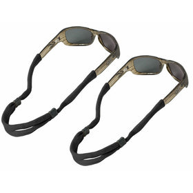 Chums No Tail Adjustable Cotton Eyeglass and Sunglass Retainer / Strap, Black (2 Pack)