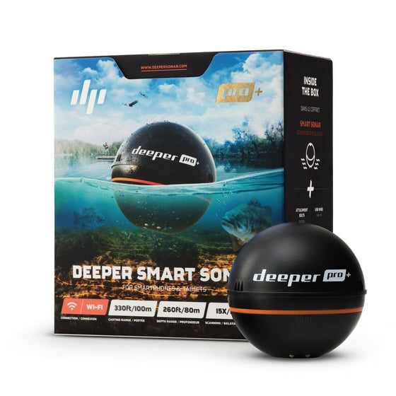 Deeper Smart Sonar PRO - GPS Portable Wireless Wi-Fi Fish Finder for Shore and Ice Fishing