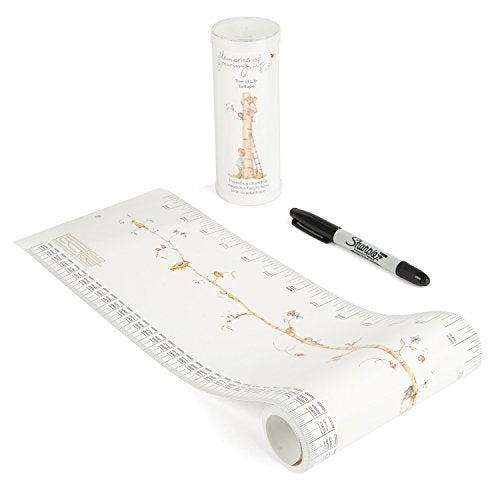 TALLTAPE - Portable, Roll-up Height Chart Plus, FREE Marker Pen To Measure Children From Birth, choice of 8 designs, a Memento For Life - Large Tree of Life