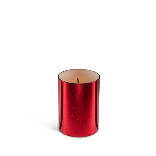 The Gerson Company 43694 3" x 4" Glow Wick(R) Wax LED Candle with Galaxy Effect with Glow Flicker with Warm White LED 5-Hour Timer Feature, Red