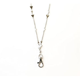 Michelle Women's Fashion Lanyard Silver Triangle Necklace with Swivel Clasp (Silver)
