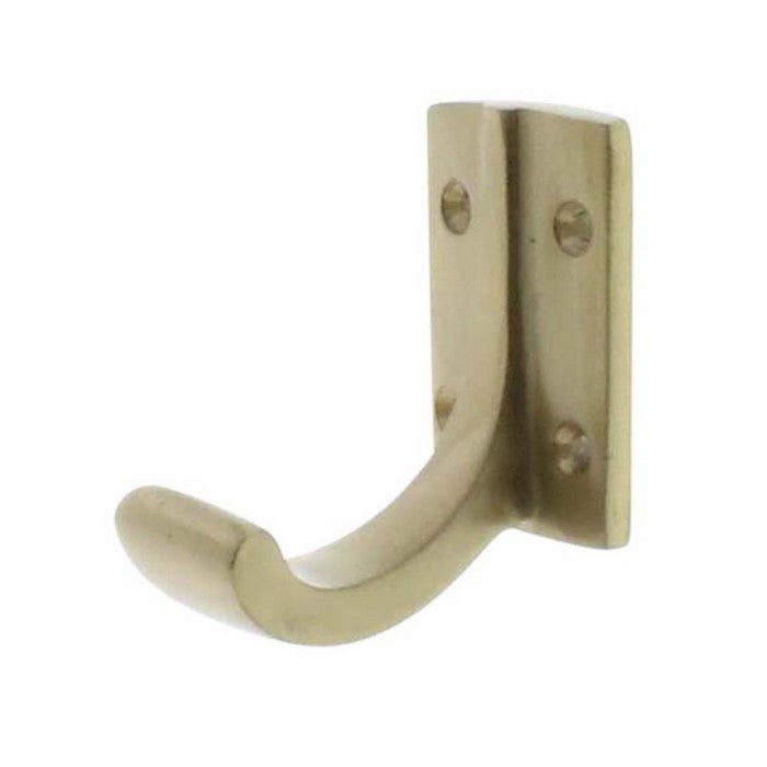 Aluminum Vertical Wall Hook with 4 Holes, Brass
