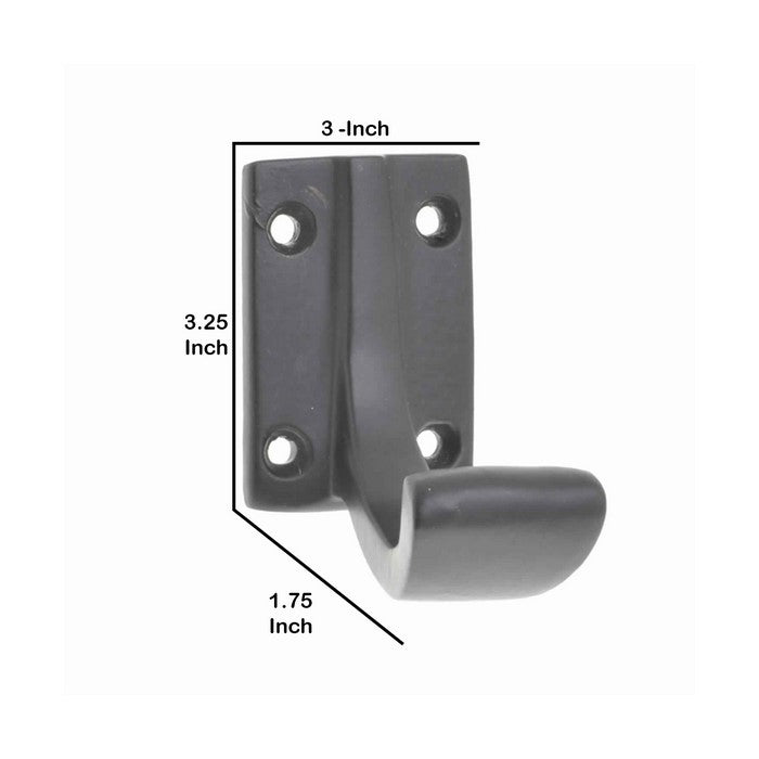 Industrial Style Aluminum Frame Wall Hook, Black