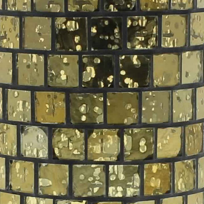 Cylindrical Hurricane with Glass Segments, Medium, Gold and Black