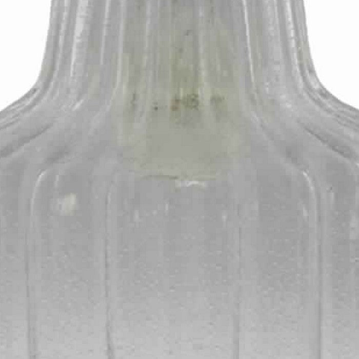 Corrugated Glass Pendant Light with Metal Hardware, Large, Clear and Black