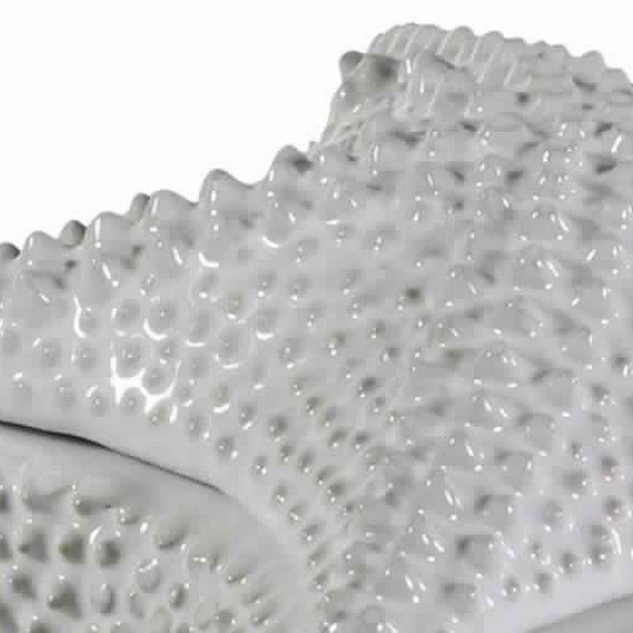 Contemporary Style Starfish Shaped Textured Ceramic Box, White