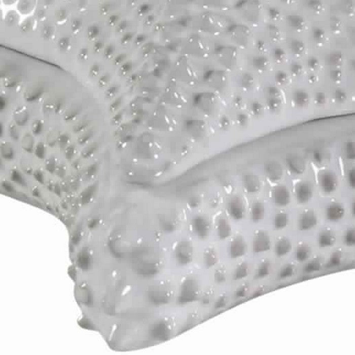 Contemporary Style Starfish Shaped Textured Ceramic Box, White