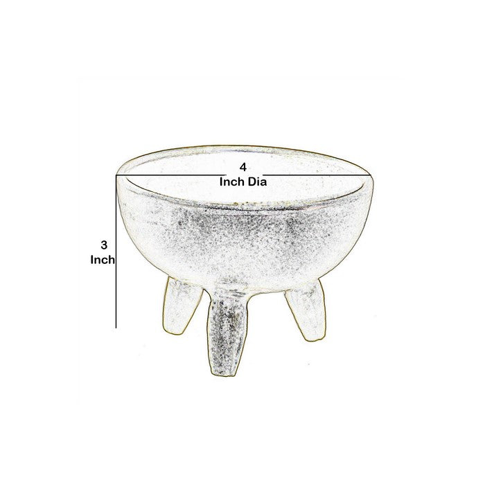 Round Metal Incense Holder with Angular Leg Support, Gold