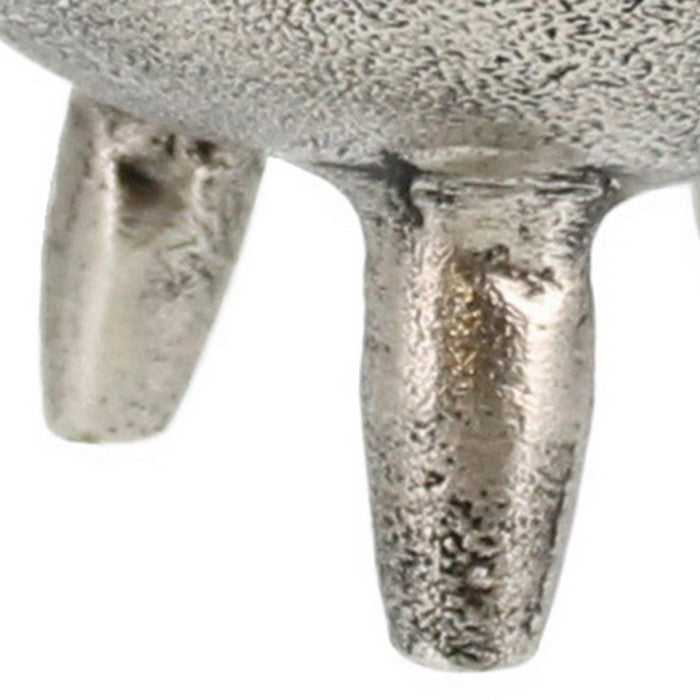 Round Metal Incense Holder with Angular Leg Support, Silver