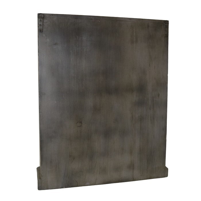 Rectangular Metal Frame Storage Case with 9 Cubbies, Distressed Gray