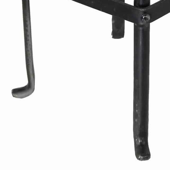 Metal Plant Stand with Round Top and Tubular Legs, Black