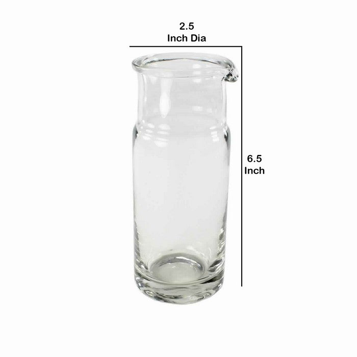 Pitcher Shape Hand Blown Glass Frame Carafe, Medium, Clear