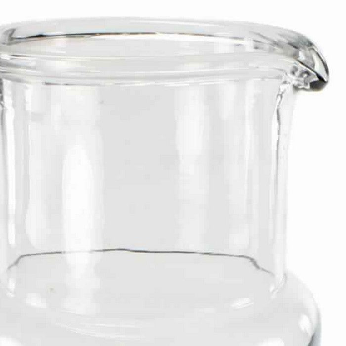 Pitcher Shape Hand Blown Glass Frame Carafe, Large, Clear